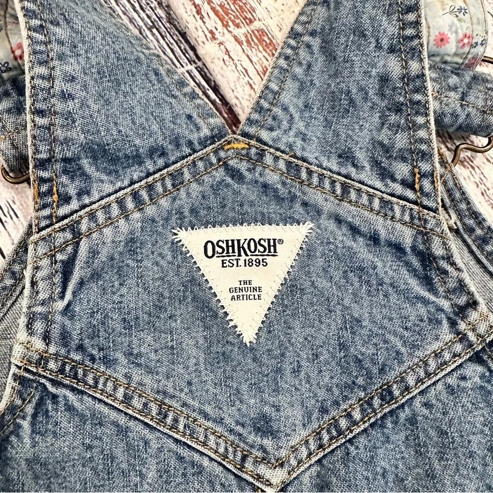 Vintage OshKosh B'gosh Patchwork Light Blue Denim Overalls